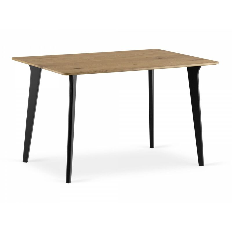 hucoco - montik table style industriel salle a manger/salon/cuisine 120x80x74.5 cm pieds en bois marron