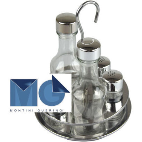 Montini 813ee Menage Tondo 4 Pezzi Daisy Inox