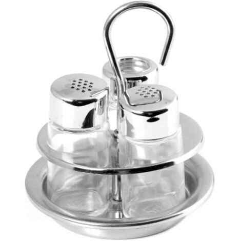 MONTINI - SALIERA SET SALE/PEPE/STECCHINI - IN ACCIAIO INOSSIDABILE