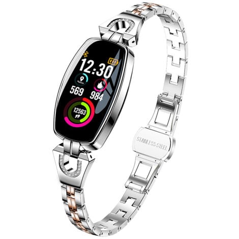FEI YU Montre bracelet intelligente avec écran couleur, moniteur de pression artérielle et de fréquence cardiaque, podomètre