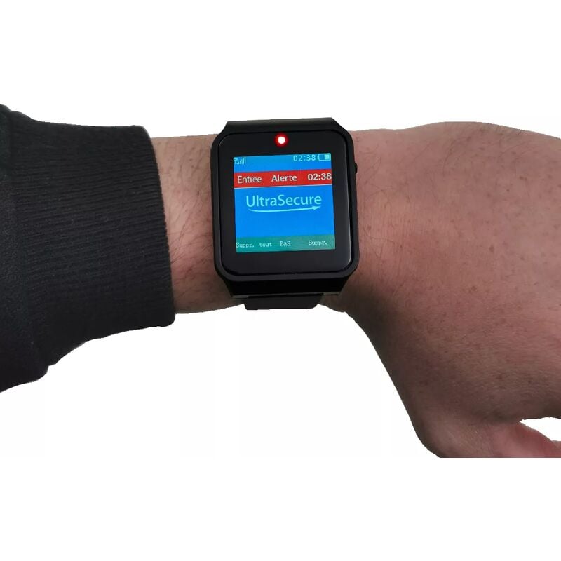 Montre d'alerte additionnelle sans-fil résistante à l'eau IP67 tactile - autonome / rechargeable / bip + led + Vibration