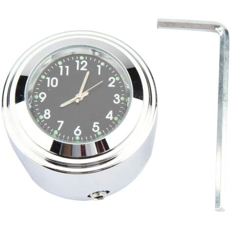 Montre de guidon - Montre de guidon de moto 7/8 "1" Montre de synchronisation précise (Noir)