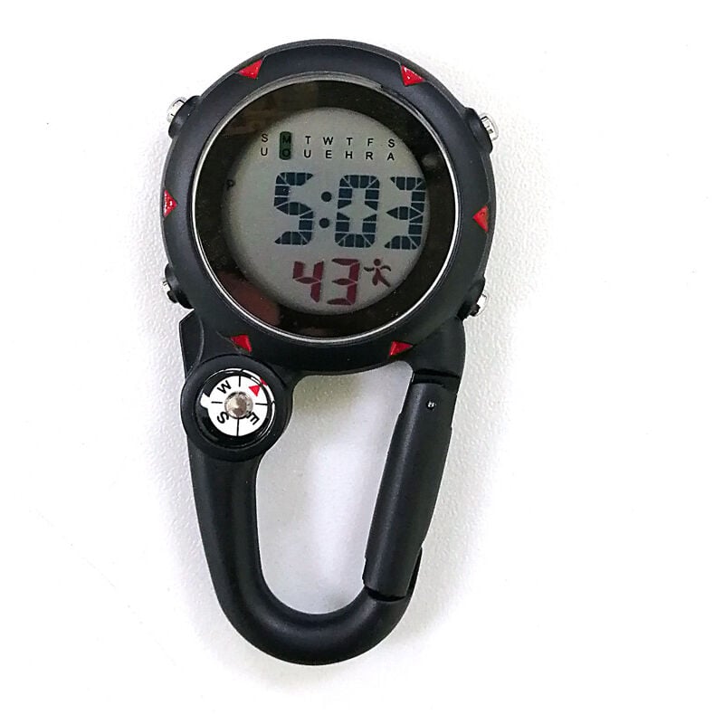 Fei Yu - Montre de poche extérieure à clip avec mousqueton et date Montre de poche Montre à clip Montre numérique lumineuse pour la randonnée