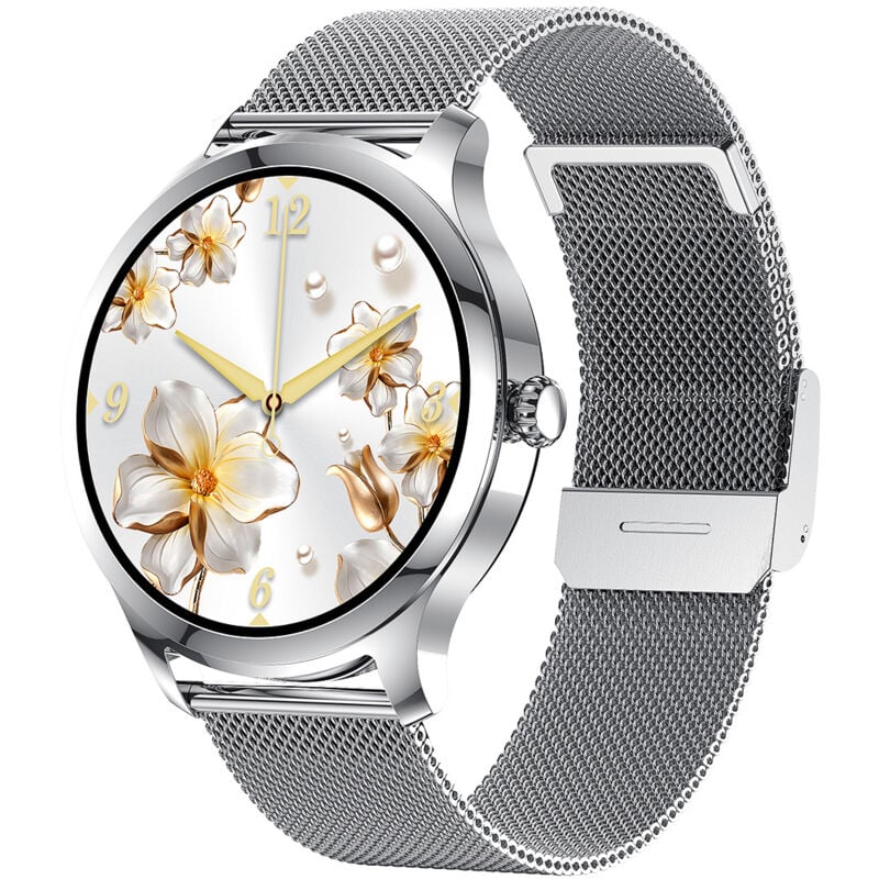 Fei Yu - Montre intelligente pour femme écran 1,32 pouces rappel des règles d'appel Bluetooth IP68 étanche, argent