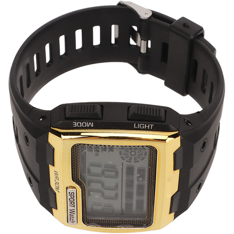 Montre Sport Numérique Homme Étanche WR30M avec Affichage Date et Alarme pour Étudiants - Doré Montre Sport Numérique Homme Étanche WR30M avec Affichage Date et Alarme pour Étudiants - Doré
