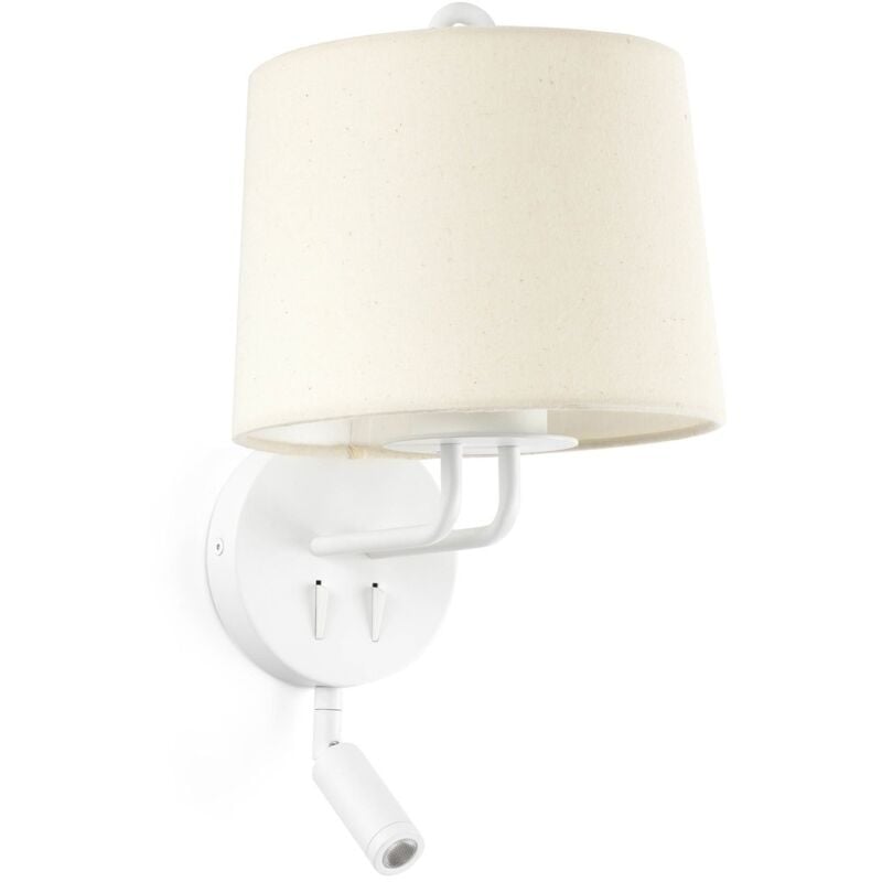

Faro Barcelona - MONTREAL Aplique de pared con lector blanca/beige - BLANCO