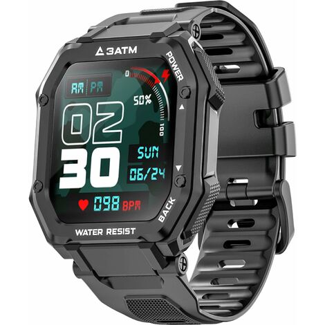 Montres intelligentes pour hommes femmes, Activing Fitness Tracker avec fréquence cardiaque Surveillance de l'oxygène sanguin 3ATM Étanche 1,69 pouces Plein écran tactile Smart Watch Compatible pour i