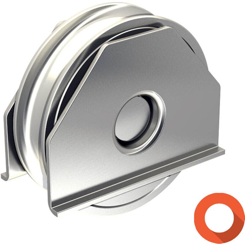 Slid'up By Mantion - Monture à souder pour portail coulissant - Galet Ø80 mm à gorge ronde Ø16 mm - 200 kg