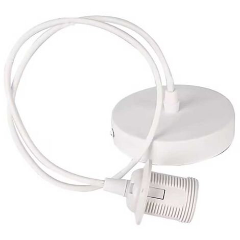 Monture E27 avec Douille blanche et cordon pvc blanc
