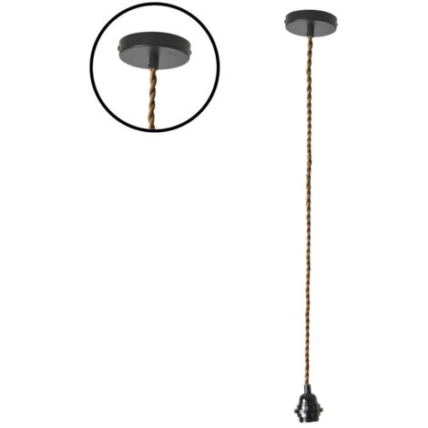 Monture métal Noir pour Suspension Douille avec fil cordes