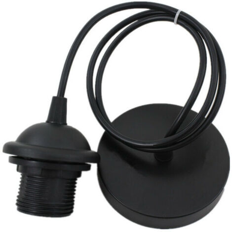 Monture Suspension Cable Suspension Luminaire E27 Porte Lampe Suspension Suspendue Accessoires avec 1m Câble pour Bar Café Magasin de Vêtements Maison Hôtel (Noir)