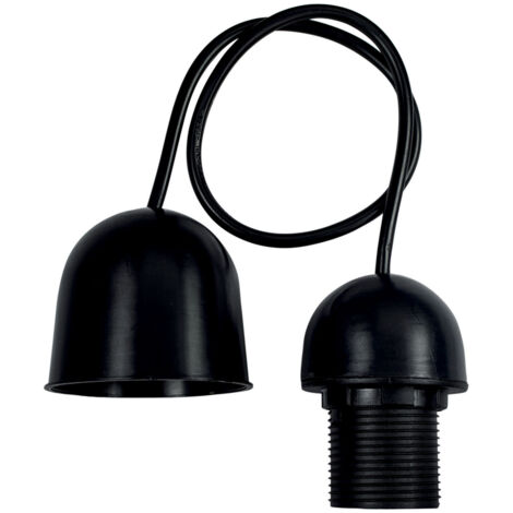 Monture suspension luminaire E27 noire arrondie pour abat jour, 60W maxi- Tibelec