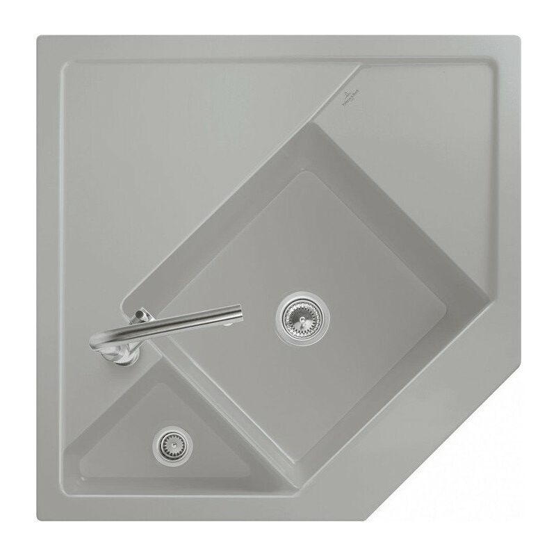 

Villeroy&boch - Monumentum, Módulos, 896 x 896 mm, Módulo rinconera, Instalación en rinconera lateral de 90 cm debajo del fregadero, 2 lavabos que se