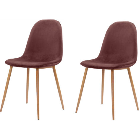 Monza-Chaise Pieds en Chêne Pack de 2 Rose