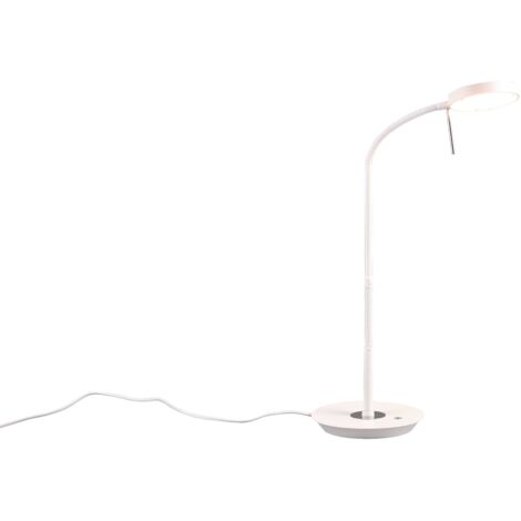 MONZA LAMPADA DA STUDIO LED 12W 1400lm, 2300+3000+4000K CON 2 SNODI FLESSIBILI BIANCO E CROMO CON REGOLAZIONE INTENSITA' E TEMPERATURA DI COLORE H.57CM
