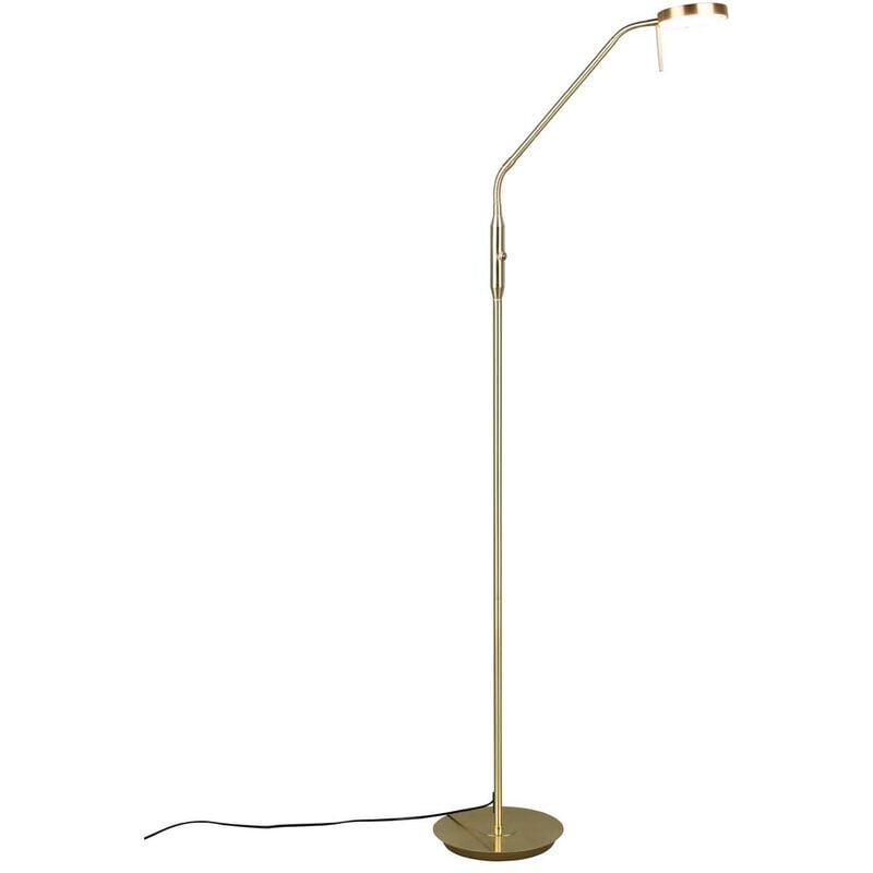 Frankystar - Monza Lampadaire led avec 2 articulations flexibles en laiton satiné avec réglage d'intensité et de température de couleur H.160cm.