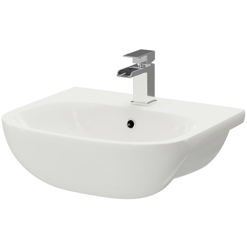 Monza 520mm Semi Recessed Furniture Basin with 1 Tap Hole