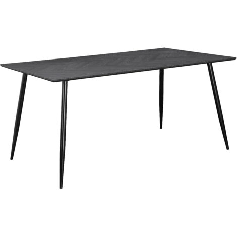 Monza-Table de salle à manger 160 Fishbone Chêne gris noir