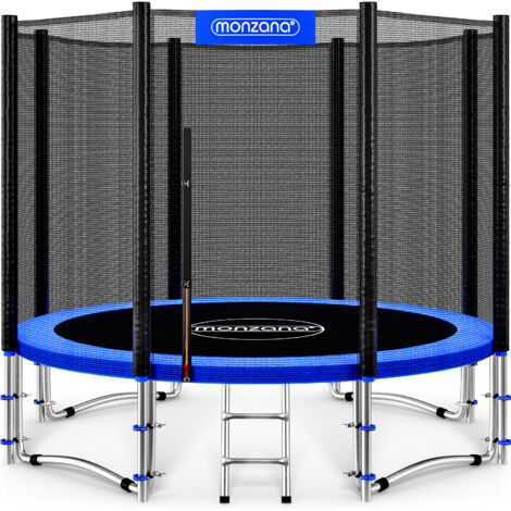 MONZANA® 10ft Trampoline Set with Safety Net & Ladder Complete Outdoor Garden Trampoline for Kids & Adults Heavy-Duty Frame Edge Cover, Spring Tool Home Fitness Family Toddler Play Equipment