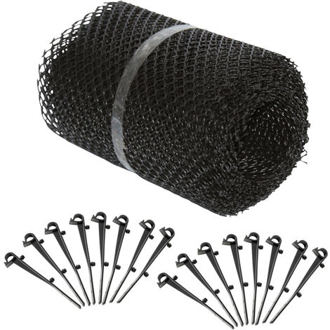MONZANA® 24m Gutter Protection with 64 Fastening Clips  Weatherproof Leaf Guard  Flexible Versatile Rain Gutter Debris Cover  Trimmable Can Be Cut to Size Black