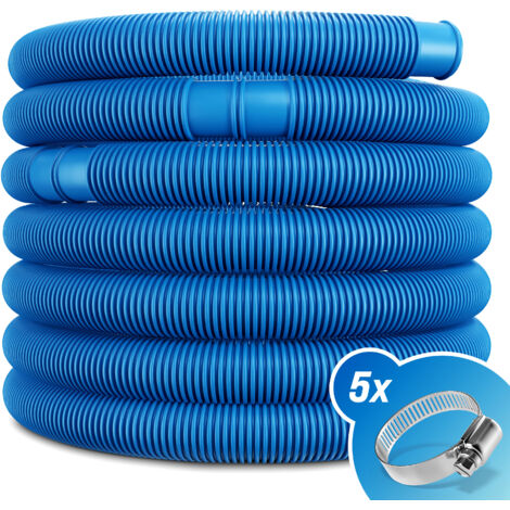 MONZANA® 6/10/14m Swimming Pool Hose 32/38mm Diameter  Trimmable Chlorine and UV-Resistant Pipe  Suitable for Pool Heater Hot Tub Water Pump Drain  Blue/Black  6m 32mm blau (de)