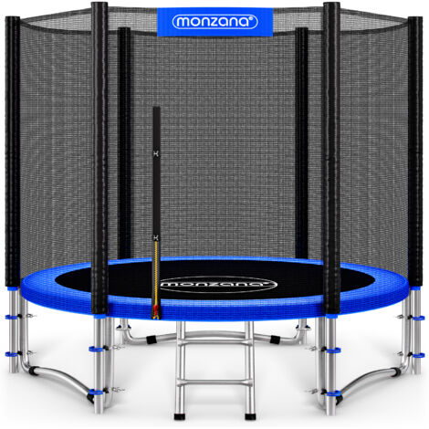 MONZANA® 8ft Trampoline Set with Safety Net & Ladder Complete Outdoor Garden Trampoline for Kids & Adults Heavy-Duty Frame Edge Cover, Spring Tool Home Fitness Family Toddler Play Equipment
