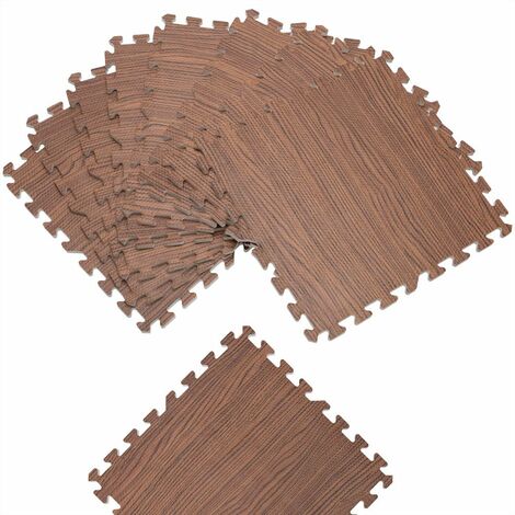 MONZANA® 8x Bodenschutzmatte 45x45cm Rutschfest Boden Wasserfest Fitness Schutzmatte Unterlegmatte Puzzlematte Erweiterbar Laminatoptik  beige