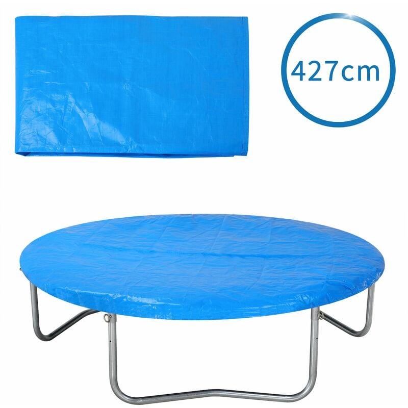 Monzana - Trampolin Abdeckung ø 183/244/305/366/427 cm blau reißfest UV-beständig Wetterschutzplane Trampolinschutz Abdeckplane Regenabdeckung 426cm