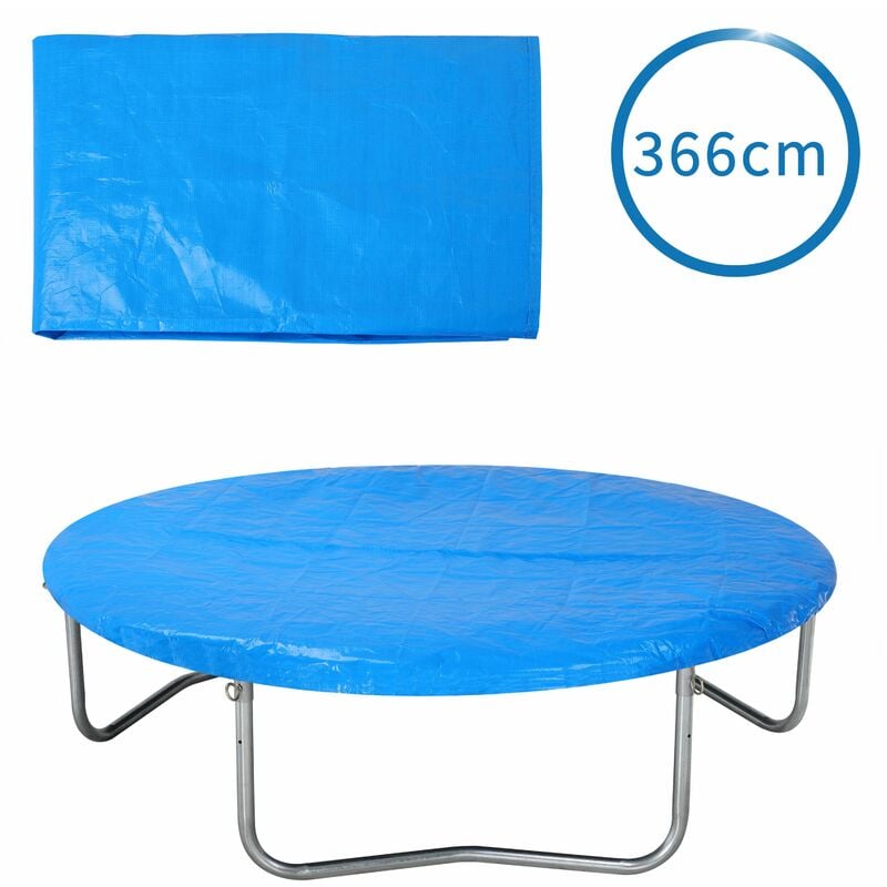 Monzana - Trampolin Abdeckung ø 183/244/305/366/427 cm blau reißfest UV-beständig Wetterschutzplane Trampolinschutz Abdeckplane Regenabdeckung 366cm