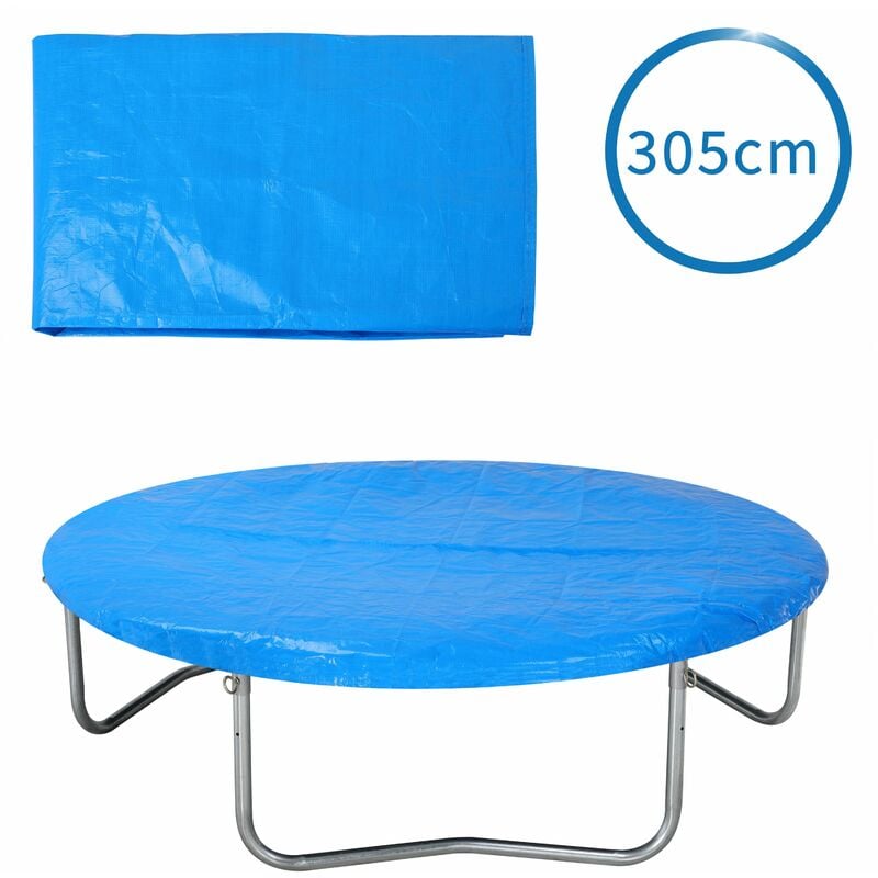 Monzana - Trampolin Abdeckung ø 183/244/305/366/427 cm blau reißfest UV-beständig Wetterschutzplane Trampolinschutz Abdeckplane Regenabdeckung 305cm