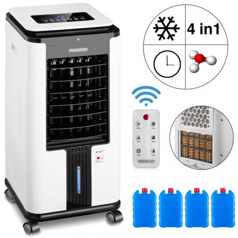 MONZANA® Aircooler 4in1 Fernbedienung 7L Tank Timer Mobil Luftkühler Ionisator Luftbefeuchter Ventilator Klimagerät Turmventilator Säulenventilator
