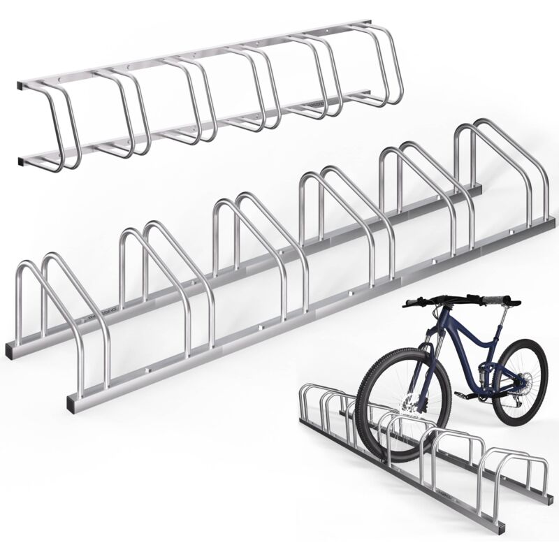 

Aparcamiento para bicicletas soporte y organizador para 2 - 6 bicis para interior y exterior para pared y suelo 6 Bicicletas - Monzana