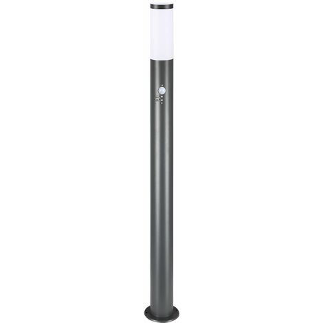 MONZANA® Außenleuchte Edelstahl 100cm IP44 Wetterfest E27 Außen Gartenleuchte Außenlampe Wegeleuchte Standleuchte  anthrazit mit Bewegungssensor