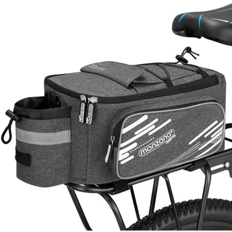 Monzana Borsello per Portapacchi Bici 12L Termico 5 Scomparti Impermeabile Riflettente Rimovibile Vari Colori 30x16x15cm grau (de)