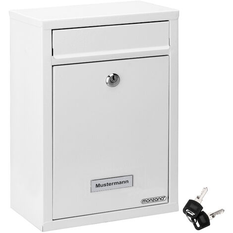 MONZANA® Briefkasten Wandbriefkasten Briefkastenanlage Postkasten Briefbox Stahl  weiß