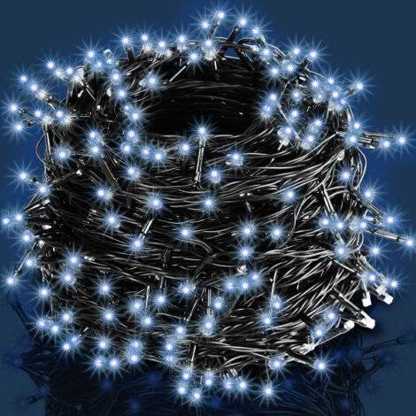 Monzana Cadena de Luces LED 200/400/600 Interior Exterior Decoración Navideña Luces de Navidad Blanco Cálido Blanco frío Multicolor 20m kaltweiß - schwarzes Kabel (de)