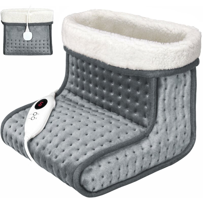 

Monzana Calentador de pies eléctrico Calientapies de suave polar con temporizador y 6 niveles de calor Gris - Gris