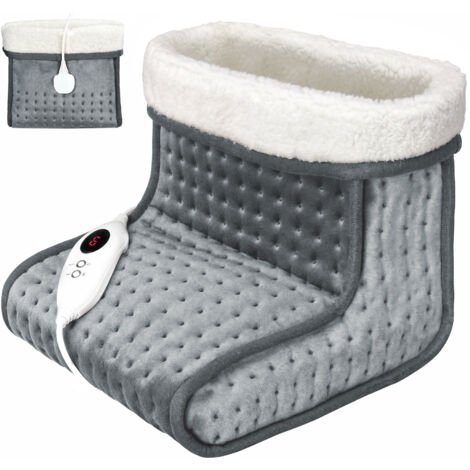 MONZANA® Calentador de pies eléctrico Calientapies de suave polar con temporizador y 6 niveles de calor Gris