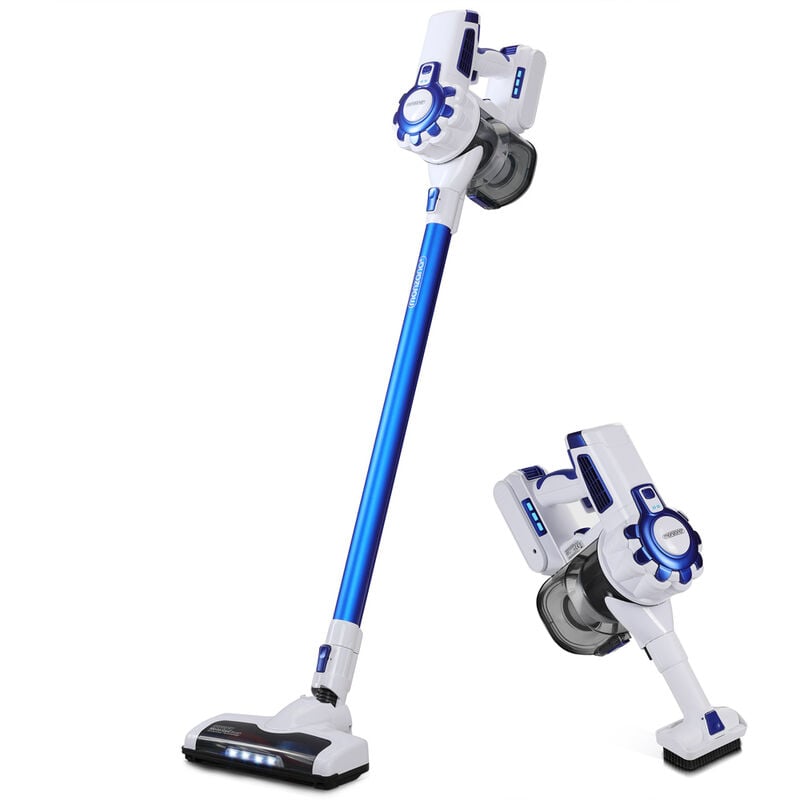 Monzana Cordless Vacuum Cleaner 4 in 1 Battery Handheld LED Stick Hoover Rechargeable Lithium 40 Min Run Time White