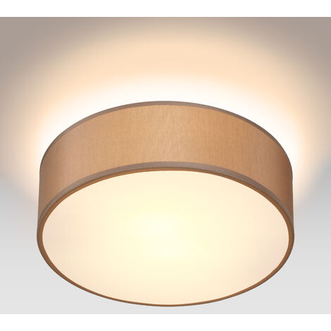 Monzana Deckenlampe Stoff 30 cm Rund 1 flammig E27 Deckenleuchte Stoffdeckenleuchte Stoffdeckenlampe Schlafzimmer Wohnzimmer Grau Schwarz Taupe Weiß  taupe