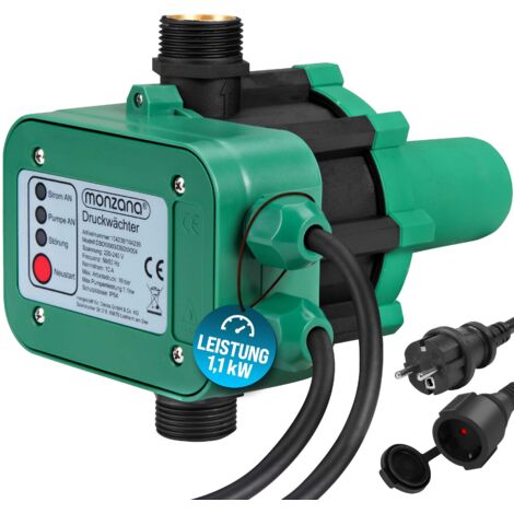 MONZANA® Druckschalter Wasserpumpe 10 Bar Trockenlaufschutz Pumpensteuerung Hauswasserwerk Druckwächter Gartenpumpe Drucktaster mit Kabel