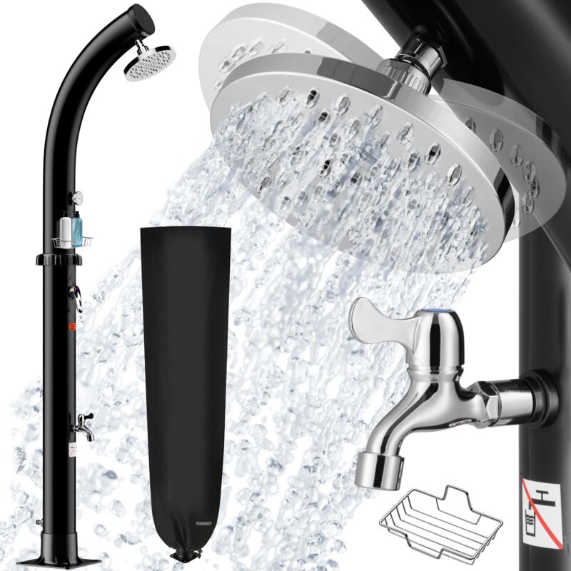 Ducha Solar Exterior Para Piscina Jardín 20L Cabezal De Lluvia Temperatura Hasta 60°C - Monzana