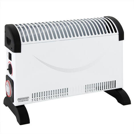 MONZANA® Electric Convector Heater 2000W Portable Space Heater Freestanding Home Radiator Adjustable Thermostat, Timer, & Overheat Protection Low Energy Consumption White