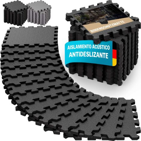 MONZANA® Esterilla Deporte Fitness 1,5m² 3m² Antideslizante Alfombra Puzzle Set de Protección Suelo Losas 18 36Pzs. Negro 18 Stück (de)