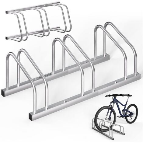 MONZANA® Fahrradständer für 2-6 Fahrräder 30-65 mm Reifenbreite rostfreier Stahl selbstsichernde Schrauben Mehrfachständer Fahrradhalter Aufstellständer 3 Fahrräder