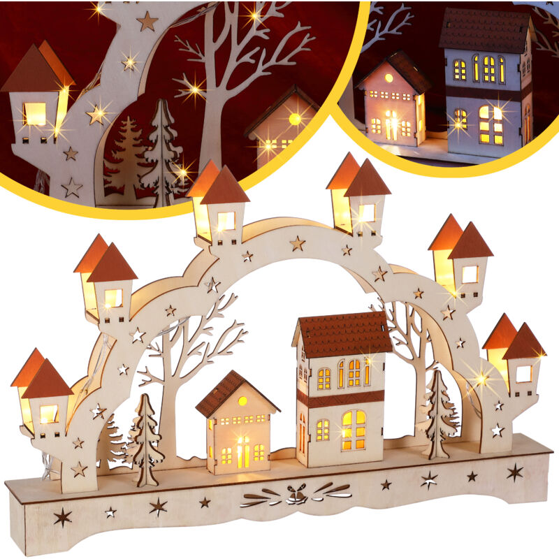 

Monzana Figura navideña arco de madera con LEDs iluminación decoración de Navidad - modelo a escoger Paisaje