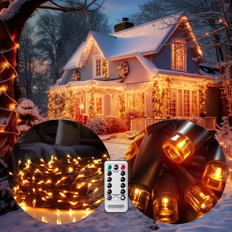 Guirlande lumineuse Ampoule Orange 10 LED - Déco de Noël pour la maison -  Eminza