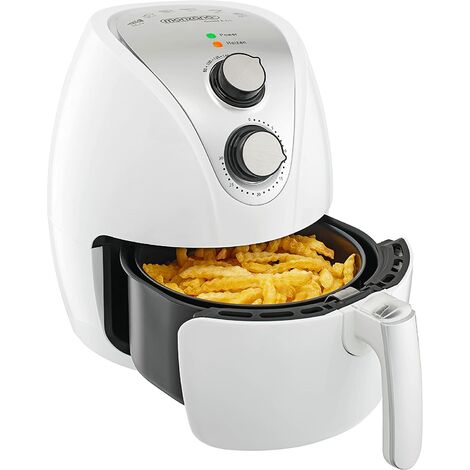 Monzana hot air deep fryer 3.6 Liter with recipe booklet convection oven 1500W frying without fat or oil plastic white