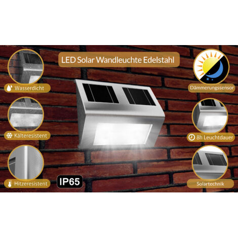 MONZANA® Lampada da Parete a LED a Energia Solare con Sensore Crepuscolare da Giardino Impermeabile Esterno