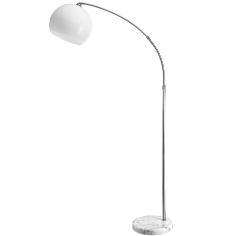 MONZANA® Lámpara de pie forma de arco de lectura altura 190-210cm con base de Mármol interruptor de pie luz para salón